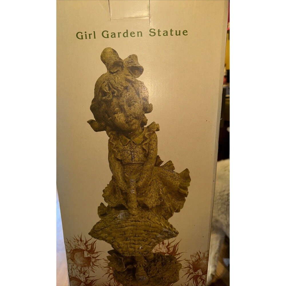 Garden Statues Girl & Boy Cracker Barrel About 18” Tall